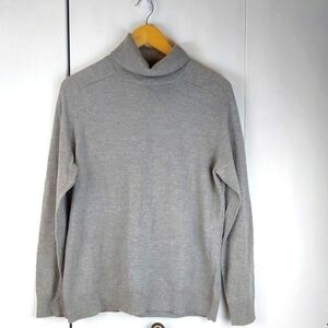 Victor Alfaro |Mens Gray 100% Wool Turtleneck  Sweater Neutral Preppy Sz.Large